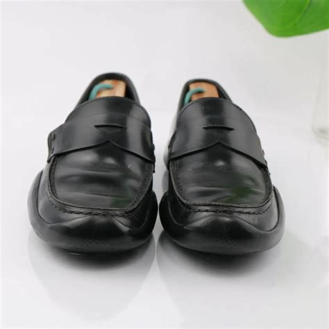 prada 1153 vibram slip on leather loafer|loafers prada.